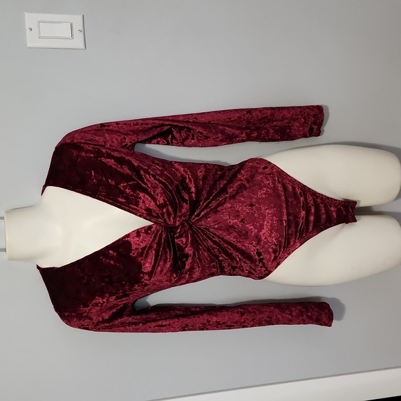 Gothic Romantic Crushed Velvet Bodysuit - Picture 1 of 5